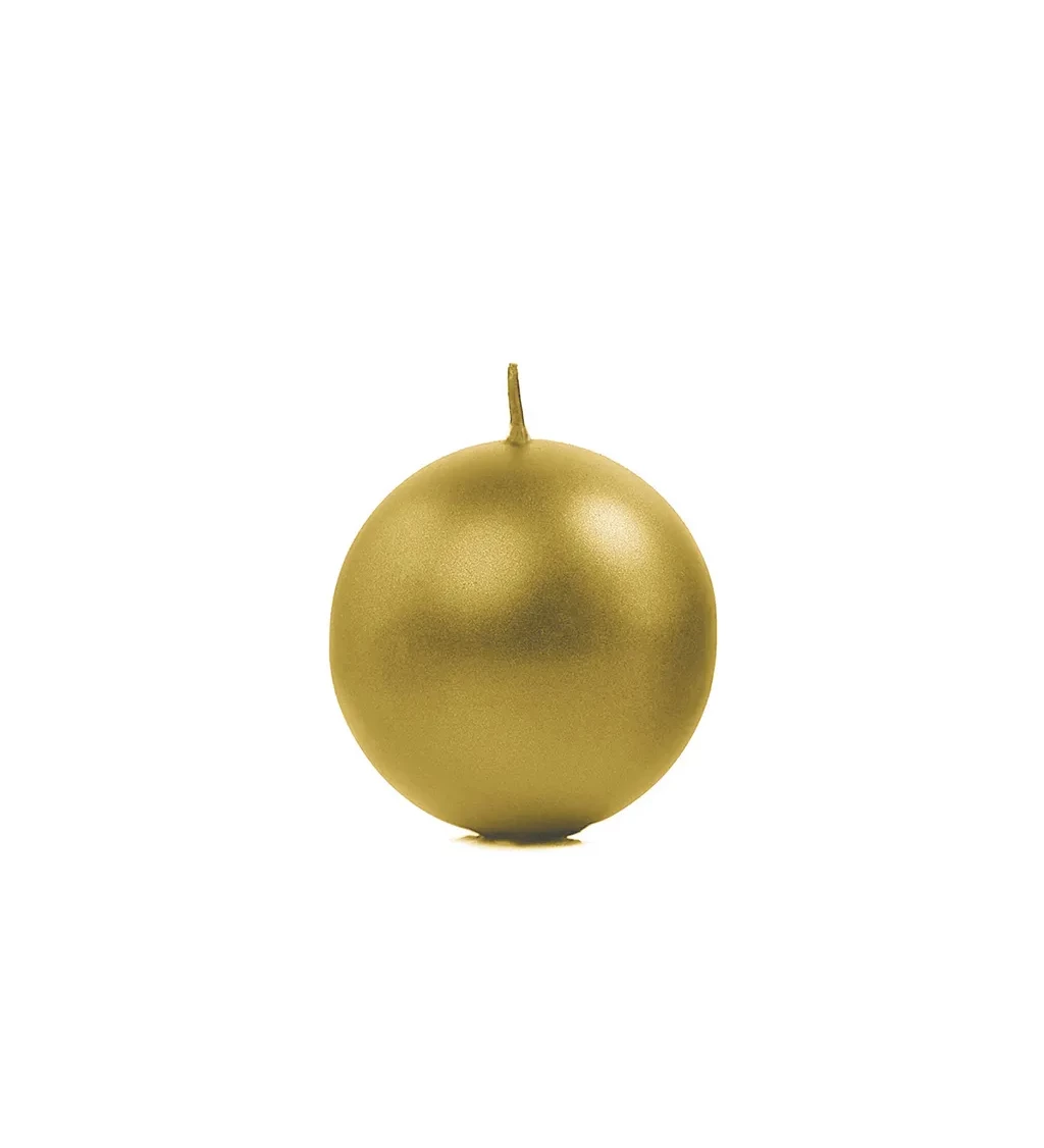 Zlatá metalická svíčka - menší koule