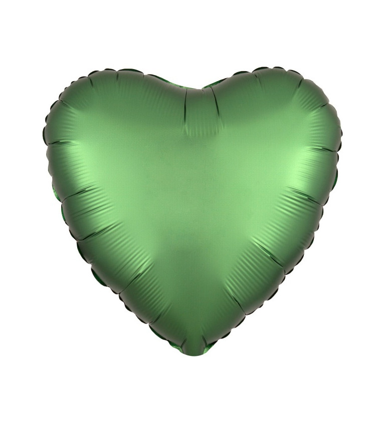 Smaragdový fóliový balónek - srdce