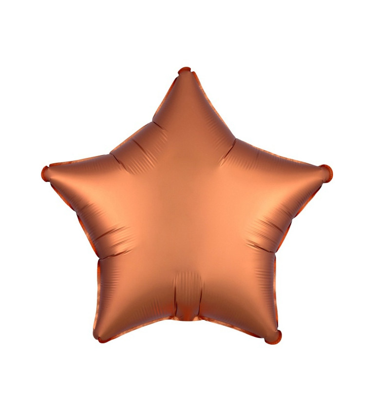 Žlutohnědý fóliový balónek - hvězda