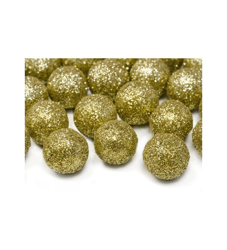 Zlaté dekorační kuličky - menší