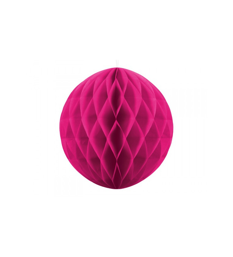 Papírová dekorační koule - tmavě růžová (40)