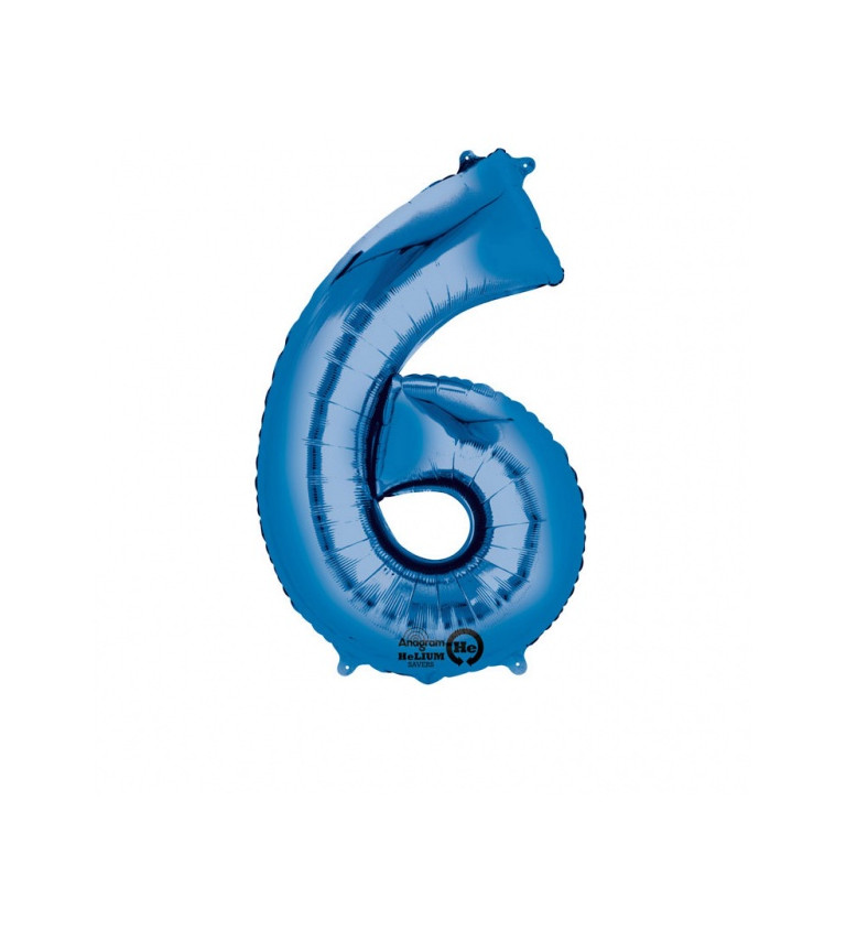 Fóliový balónek 6 - modrý