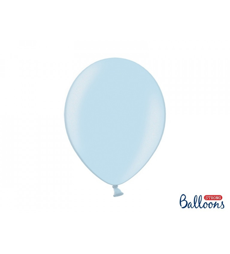 Balónek metalický - světle modrá - 10 ks