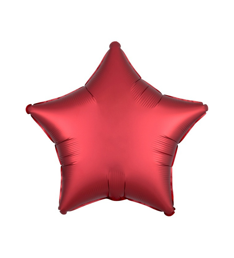 Červený fóliový balónek - hvězda
