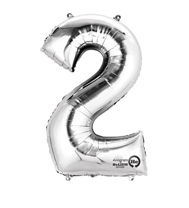 Fóliový balónek 2 - stříbrný