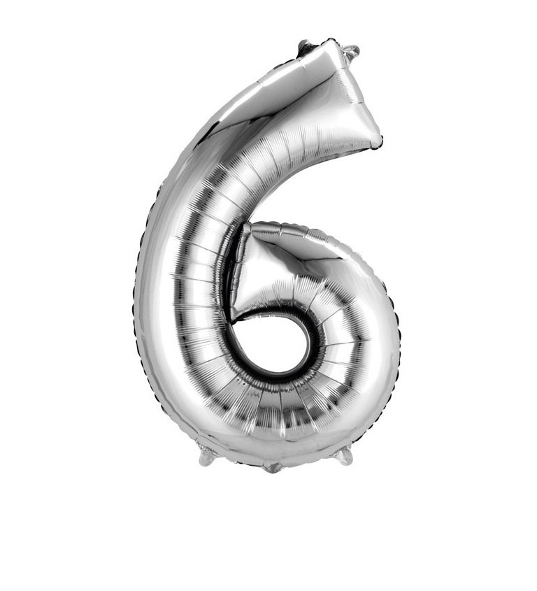 Fóliový balónek 6 - stříbrný 