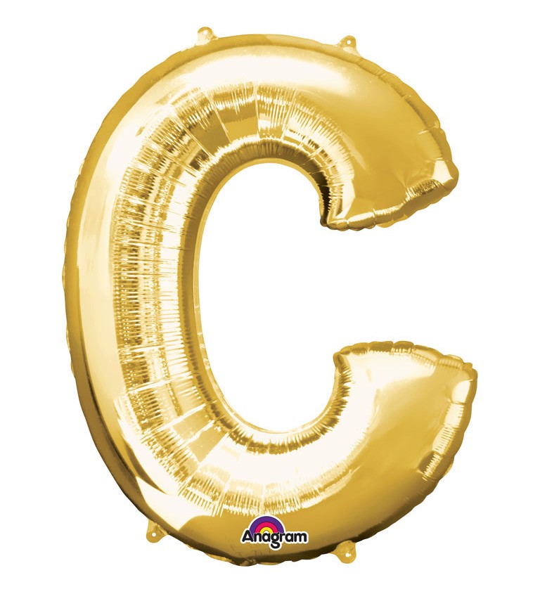 Fóliový balónek písmeno C - zlatý