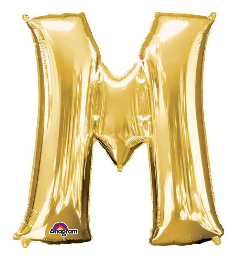 Fóliový balónek písmeno M - zlatý