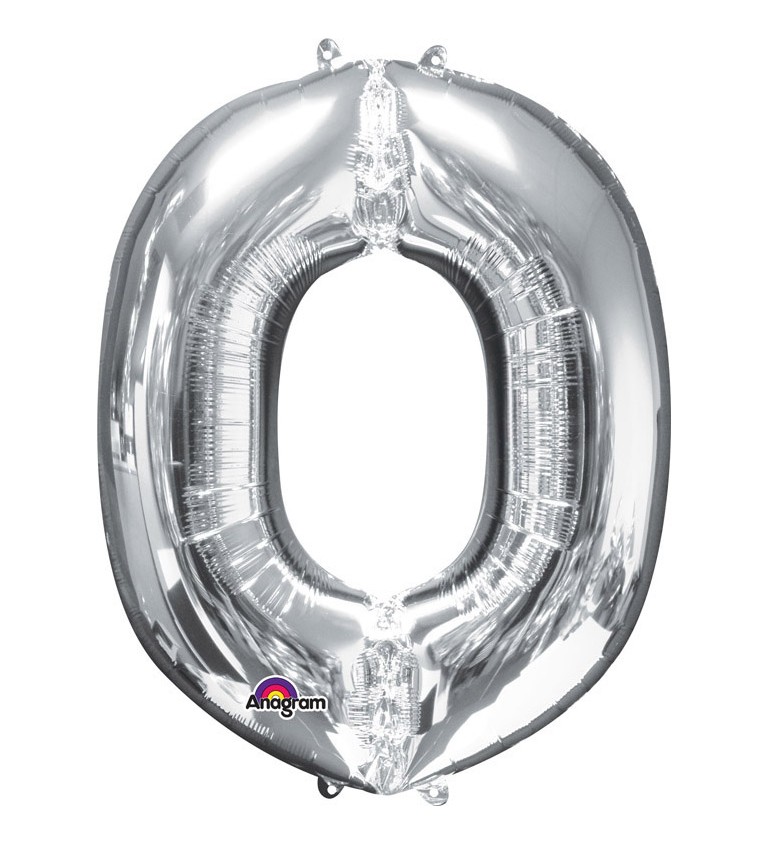 Fóliový balónek písmeno O - stříbrný