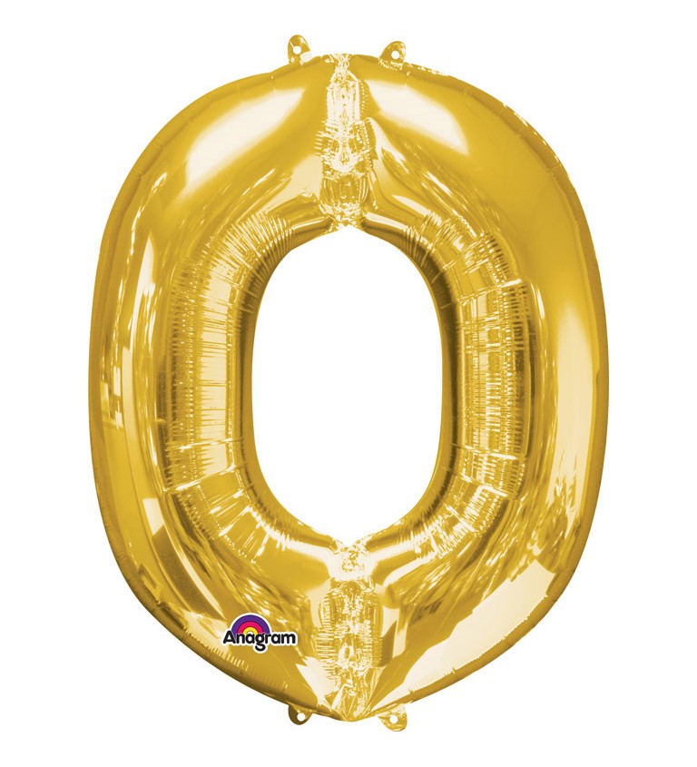 Fóliový balónek písmeno O - zlatý