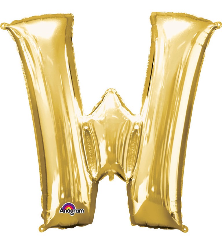 Fóliový balónek písmeno W - zlatý