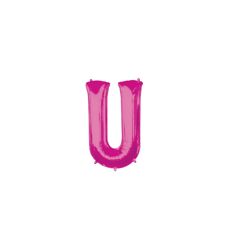Fóliový balónek písmeno U - růžový