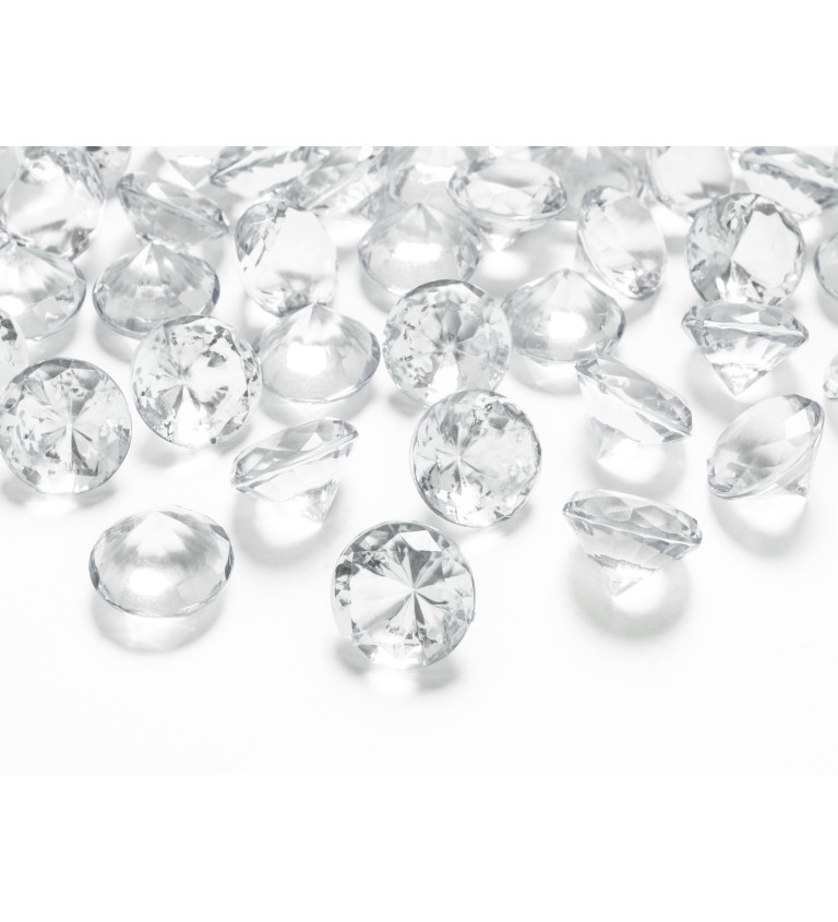 Průhledné diamanty - větší konfety