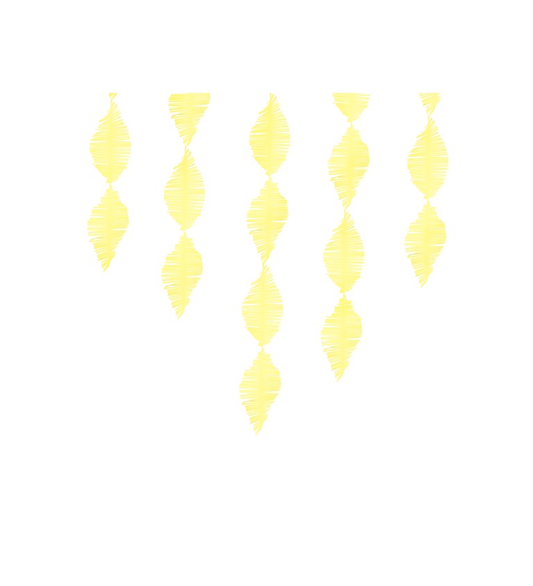 Žlutá girlanda - krepový papír
