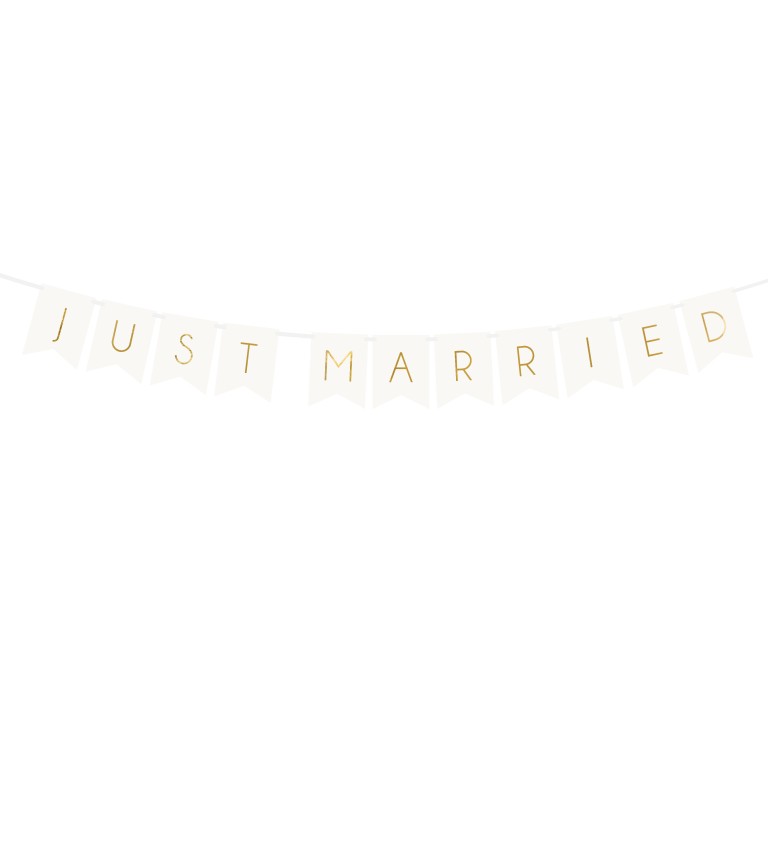 Bílý banner - Just Married
