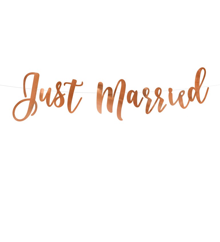 Banner Just Married - růžové zlato