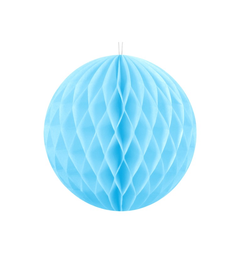 Papírová dekorační koule - světle modrá (10)