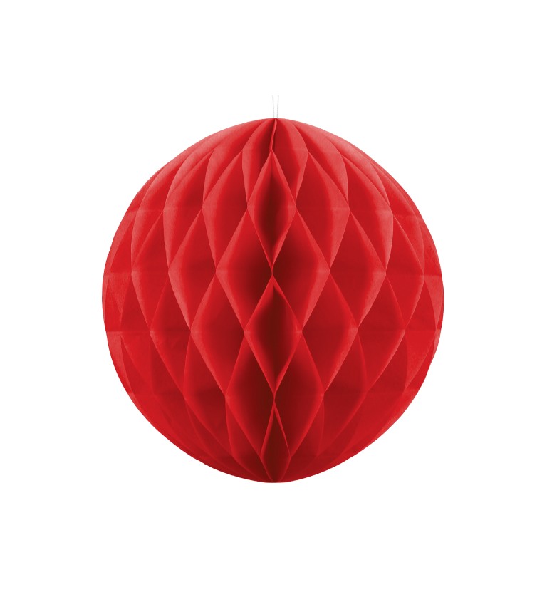 Papírová dekorační koule - červená (20)