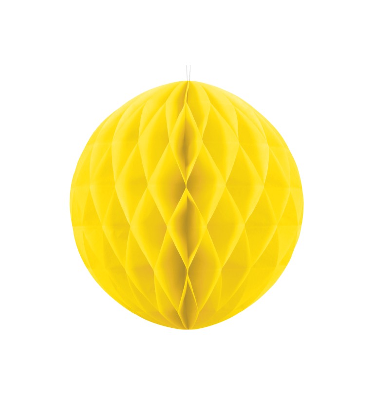 Papírová dekorační koule - žlutá (20)