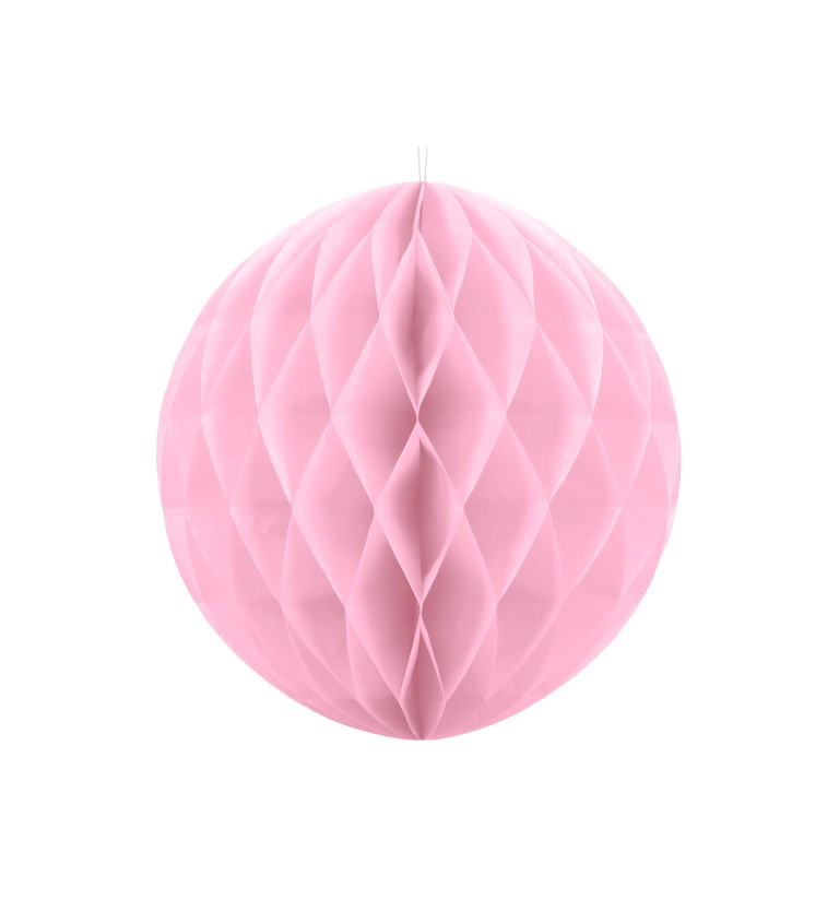 Papírová dekorační koule - světle růžová (40)