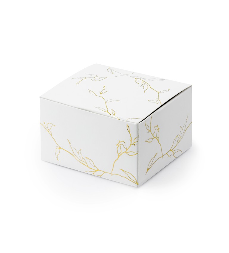 Krabička - bílá se zlatými dekoracemi