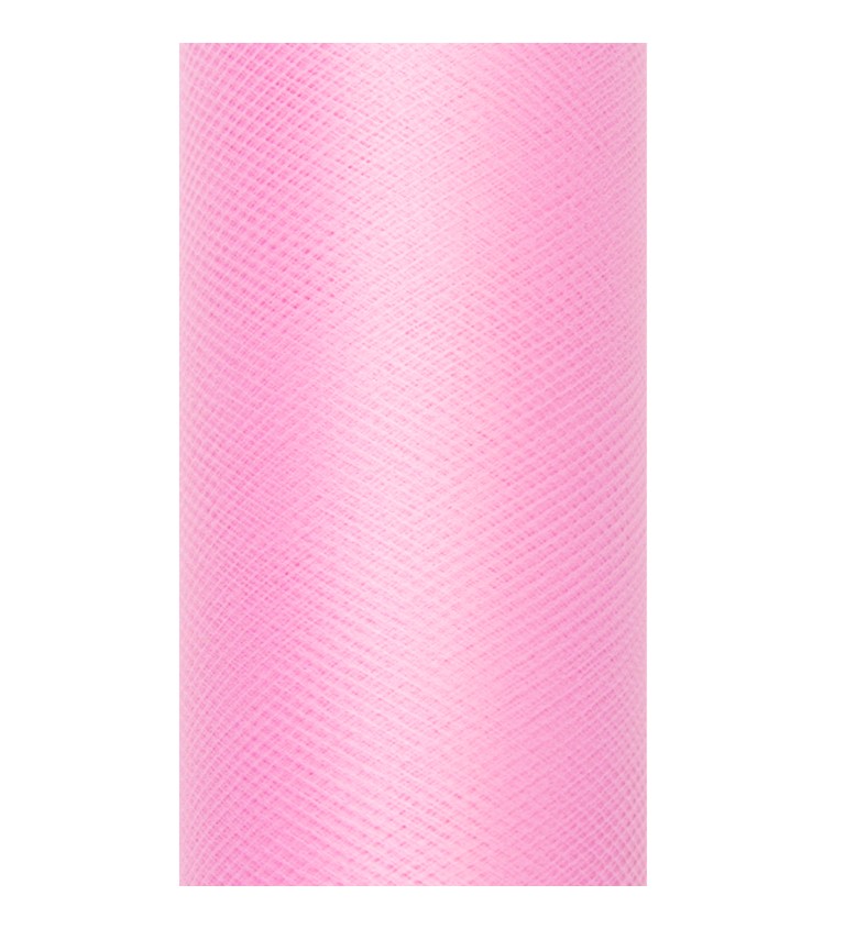 Růžová tylová stuha (0,3 m) - světlá