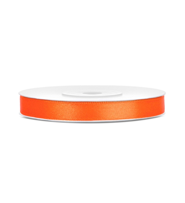 Saténová stuha, oranžová - 6 mm