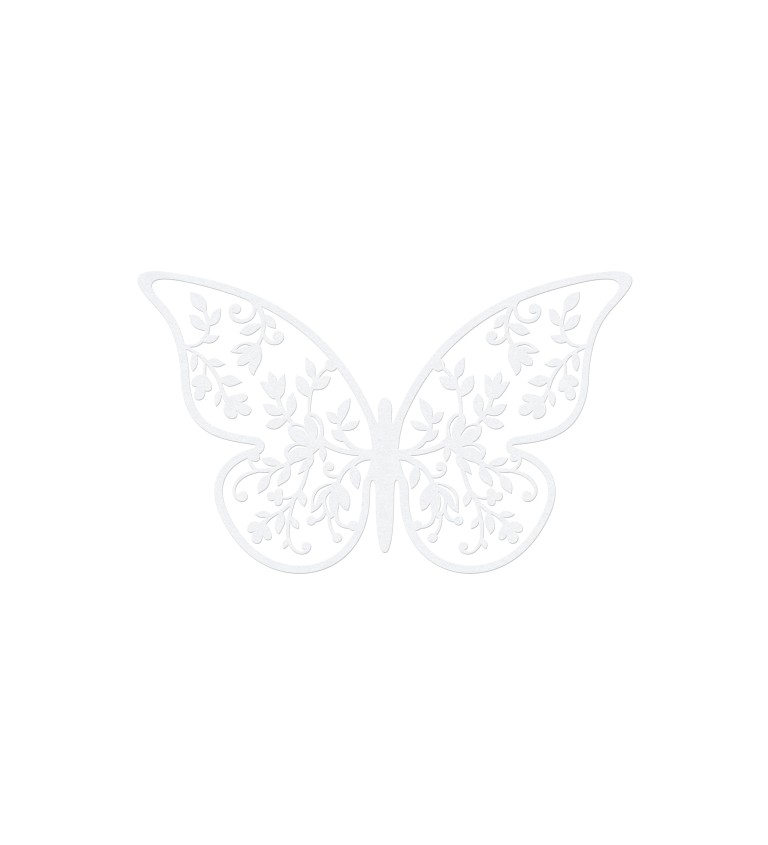 Dekorace papírová - motýlci, bílá