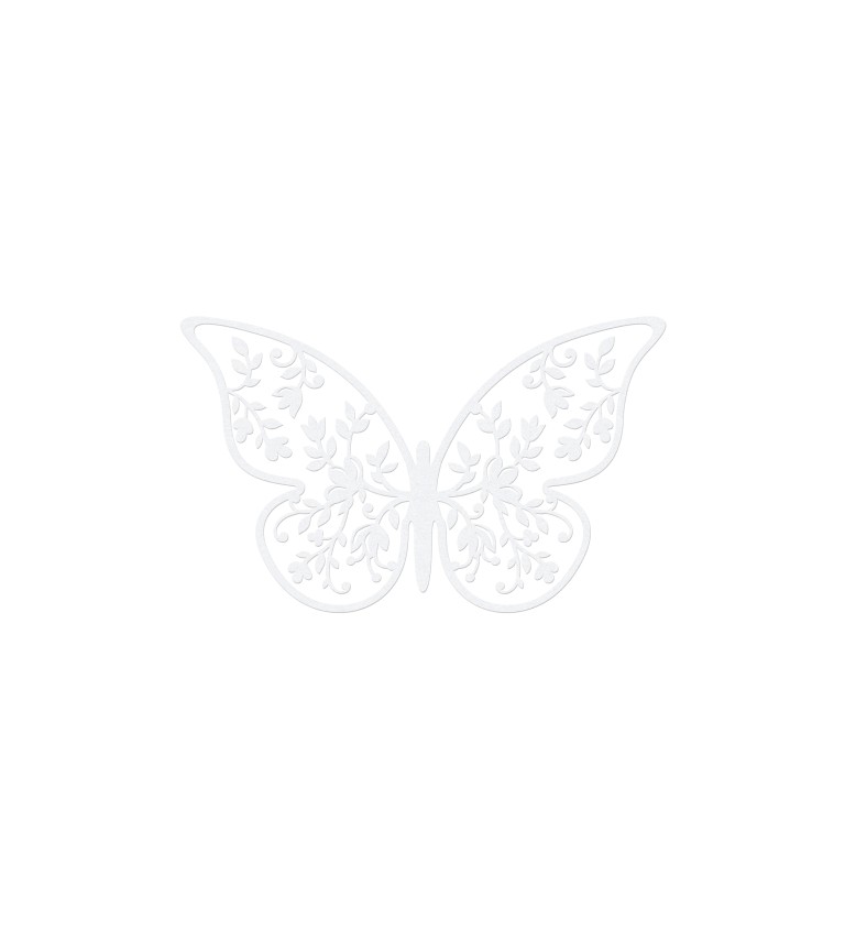 Papírová dekorace - bílí motýli II