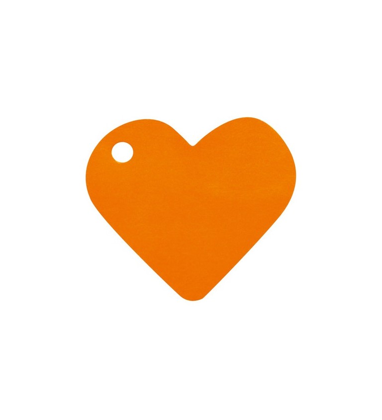Jmenovka srdce - oranžová
