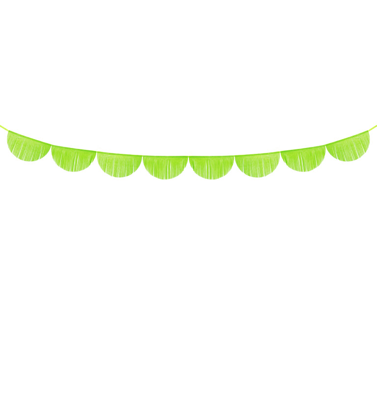 Střapcová girlanda - světle zelené půlměsíčky