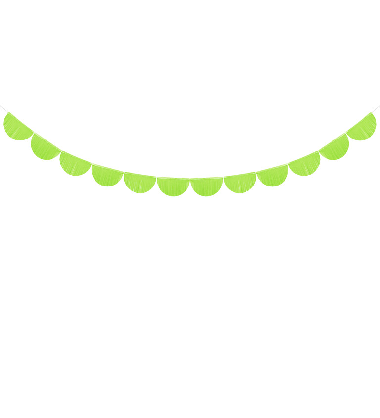 Střapcová girlanda - světle zelené půlměsíčky II