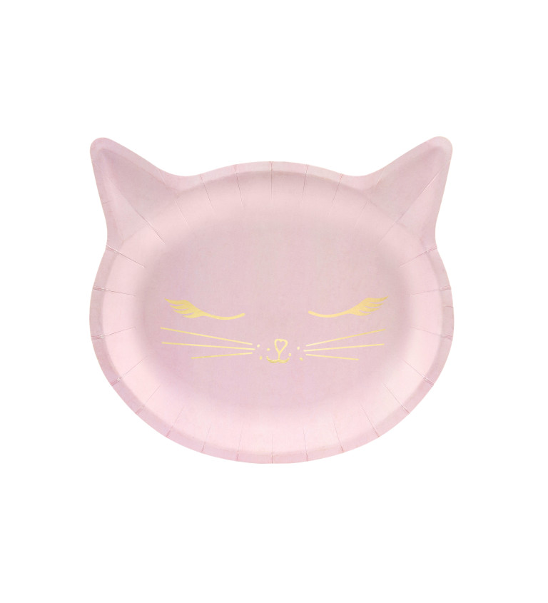 Růžové talířky - kočka