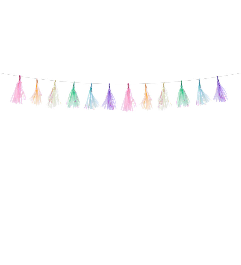 Girlanda - barevné pastelové střapce
