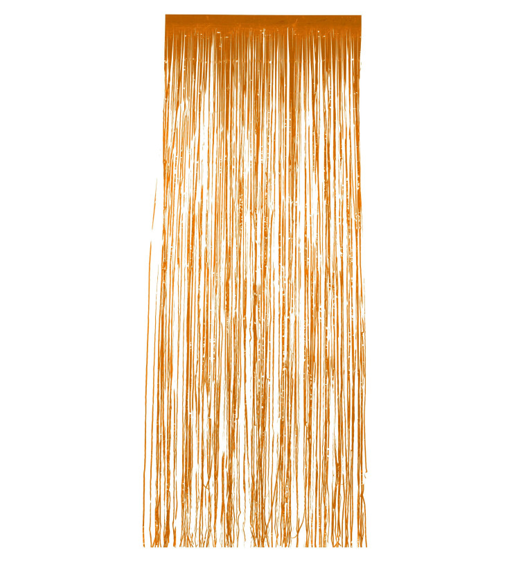 Metalický závěs - oranžové střapce