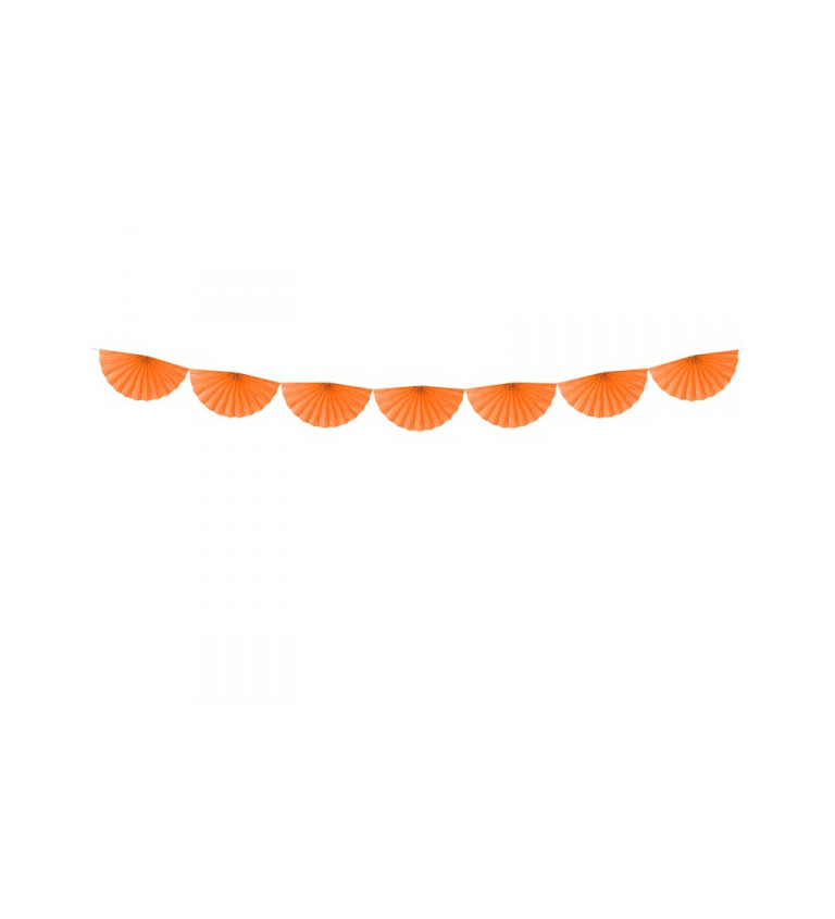 Oranžová girlanda - menší papírové rozetky