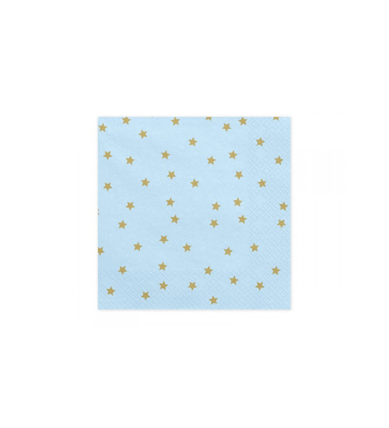 Modré ubrousky - zlaté hvězdičky