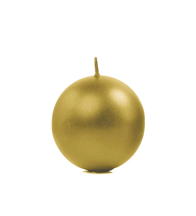 Zlatá metalická svíčka - menší koule