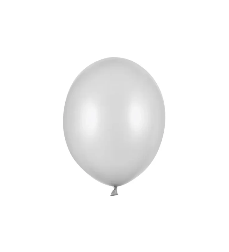 Balónek metalický - stříbrná barva - 10 ks